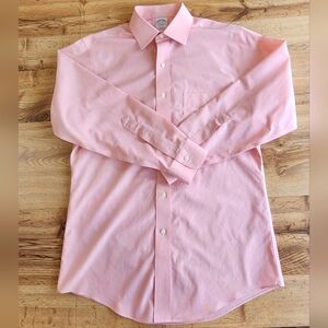 Brooks Brothers Shirt Size 15-32 Pink 100% Cotton Button-up Long Sleeve Non-Iron